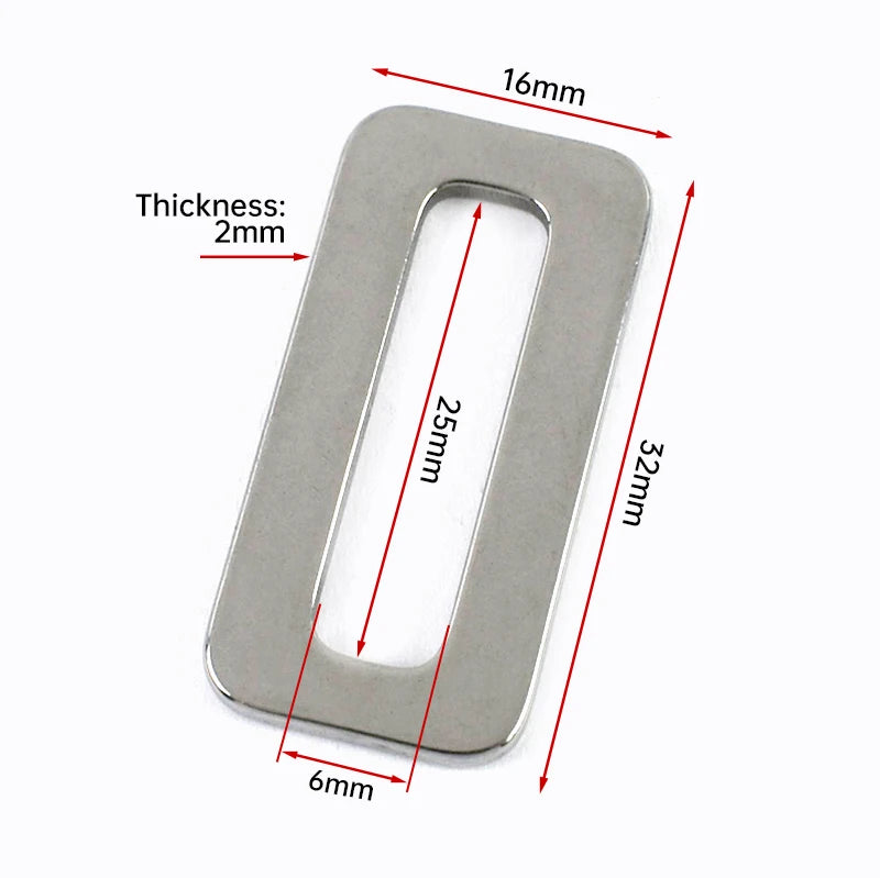 25/800Pcs Square O Ring Carabiner 20-50mm 304 Stainless Steel Buckles Bag Hanger Oval Rings Crochet Hook Webbing Tape Fastener