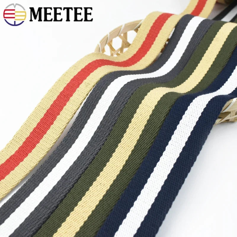 2/50Meters 38mm 2.5mm Thick Polyester Cotton Webbing DIY Sewing Jacquard Webbings Ribbons Clothes Bag Straps Hats Tapes