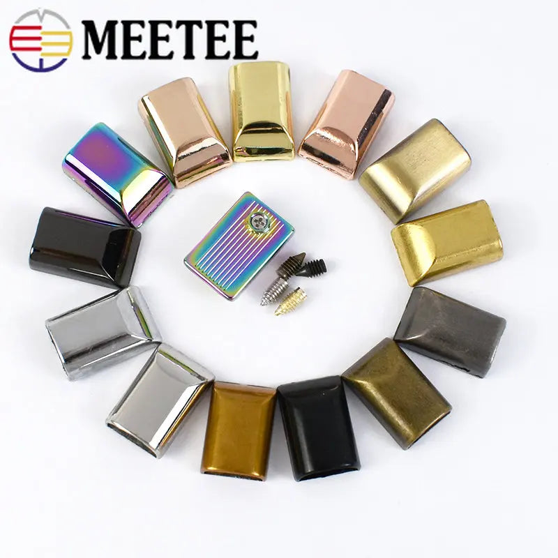 30/600Pcs Meetee Metal Zipper Pull Tail Lock Clip Buckles Rope Cord Stop Plug Head Screw DIY Bags Leather Hardware Accessories