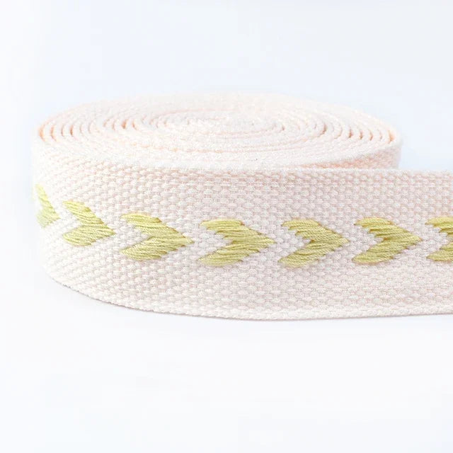 5/100Meters 38mm Polyester Cotton Jacquard Webbing Tapes 2mm Thick Bag Strap Belt Lace Ribbons DIY Garment Textile Sewing Decoration