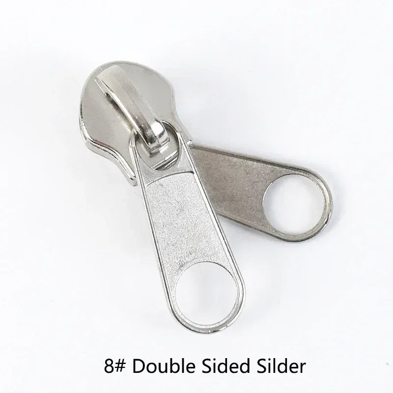 30/500Pcs 3# 5# 8# 10# Zipper Sliders for Nylon Zippers Head Single/Double Sided Pull Luggage Bag Zips Repair Kit Accessory