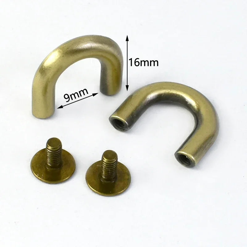 20/650Pcs 10-20mm Metal Buckles U Ring Bag Arch Bridge Screws Detachable Buckle Hanger Hook DIY Handbag Leather Craft Accessories