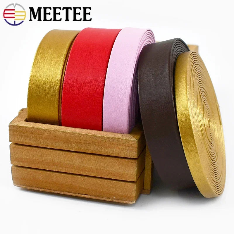 8/300Meters 5-30mm Synthetic PU Leather Rope Ribbon Tapes Clothing Bias Binding Decoration Jewelry Cord DIY Clothes Accessories