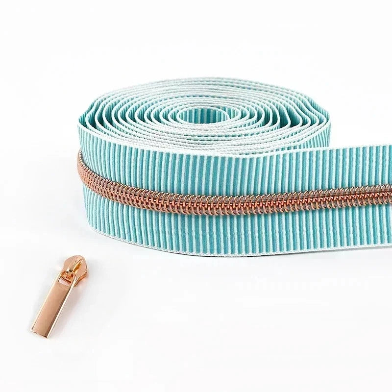 5/20Meters Meetee 5# Striped Nylon Zippers Tape for Sewing Bag Continuous Roll Coil Zip By the Meter DIY Garment Accessories