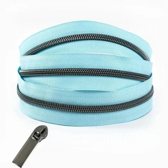 8/200Meters 5# Colorful Nylon Zipper Tapes GunBlack Tooth Coil Zip Tailors for Bags Garment Repair Kit DIY Sewing Accessories