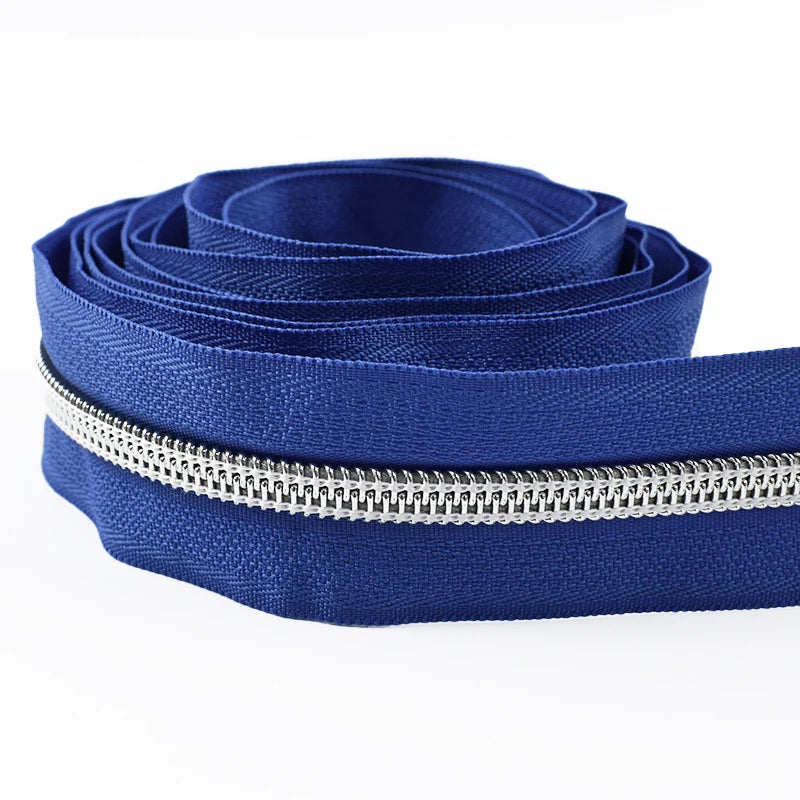 8/300Meters 5# Nylon Zippers Colorful Tooth Coil Zipper for Garment Bags Zip Tape Repair Kit DIY Clothes Tailor Sewing Accessory