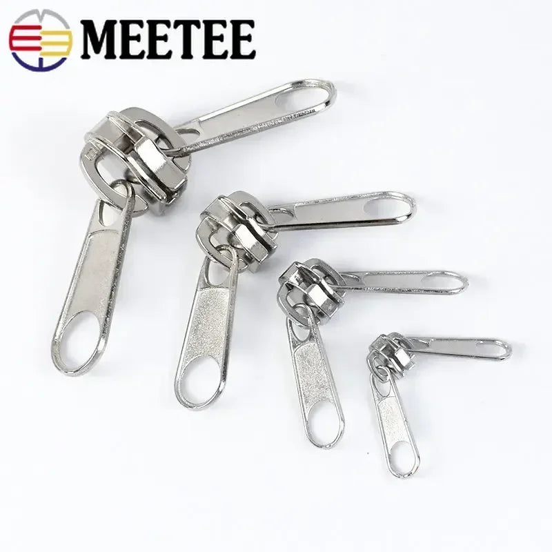 30/500Pcs 3# 5# 8# 10# Zipper Sliders for Nylon Zippers Head Single/Double Sided Pull Luggage Bag Zips Repair Kit Accessory