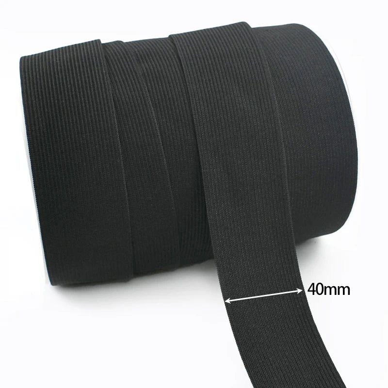 30/1000M Black White Sewing Elastic Band 3mm-50mm Garment Trousers Belt Rubber Bands Mask Strap Stretch Tape HairBand Bungee Cord