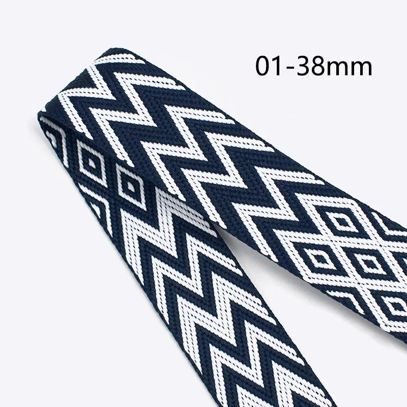 5/150M 2.2mm Thick 38/50mm Polyester Jacquard Webbing Canvas Ribbon for Strap Belt Tape Bag Backpack DIY Sewing Biasband Accessories