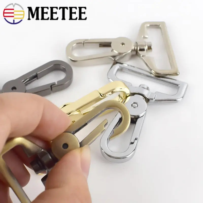 8/200pcs Meetee 25/32/38mm Bags Belt Metal Buckle Carabiner Snap Hook Lobster Clasps Dog Collar Clasp DIY Leathercraft Accessory