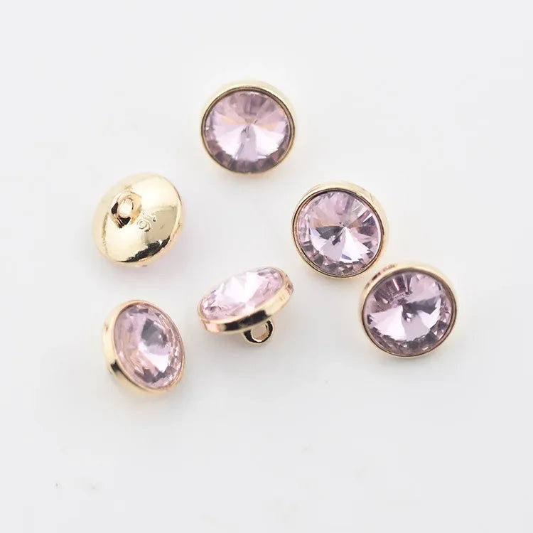 Meetee 30/1000pcs 10mm Metal Shank Buttons Rhinestones Shirt Button DIY Costume Decoration Buckle Sewing Scrapbooking Material