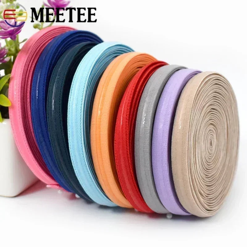 15/500M 10mm Non-slip Silicone Elastic Band Bra Stretch Ribbon Tape Underwear Strap Rubber Bands Belt DIY Sewing Accessories