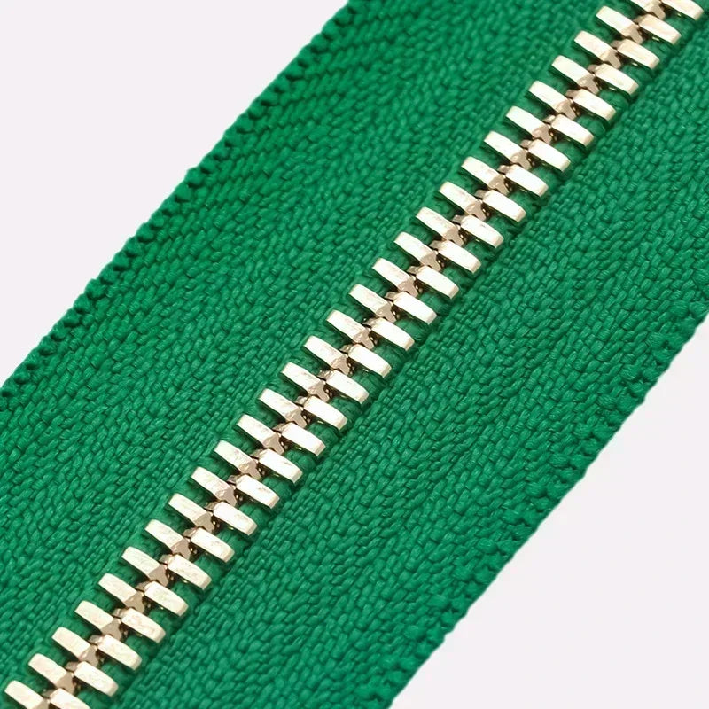 2/50Yards 5# Colorful Metal Zipper Gold/Sliver Teeth Double Pull Open-end Zips Tape Bag Garment Zip Repair Kit Sewing Accessory