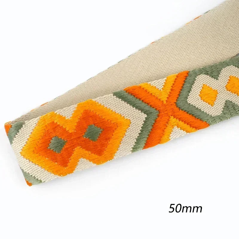 5/150Meters Nylon Webbing Band 38/50mm Jacquard Ribbon Strap 2mm Thick Handbag Garment Decorstive Webbings DIY Sewing Accessories