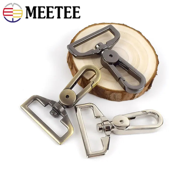 8/200pcs Meetee 25/32/38mm Bags Belt Metal Buckle Carabiner Snap Hook Lobster Clasps Dog Collar Clasp DIY Leathercraft Accessory