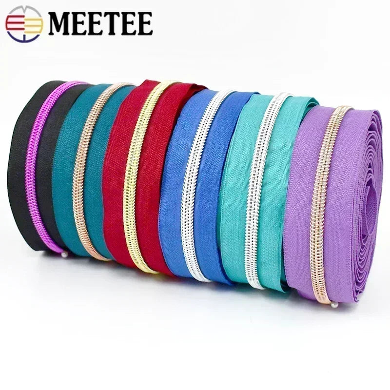 8/300M Sewing Zippers Tapes By The Meter Bag Shoes Nylon Coil Zipper Decorative Roll Bulk Zips Repair Kit DIY Accessories