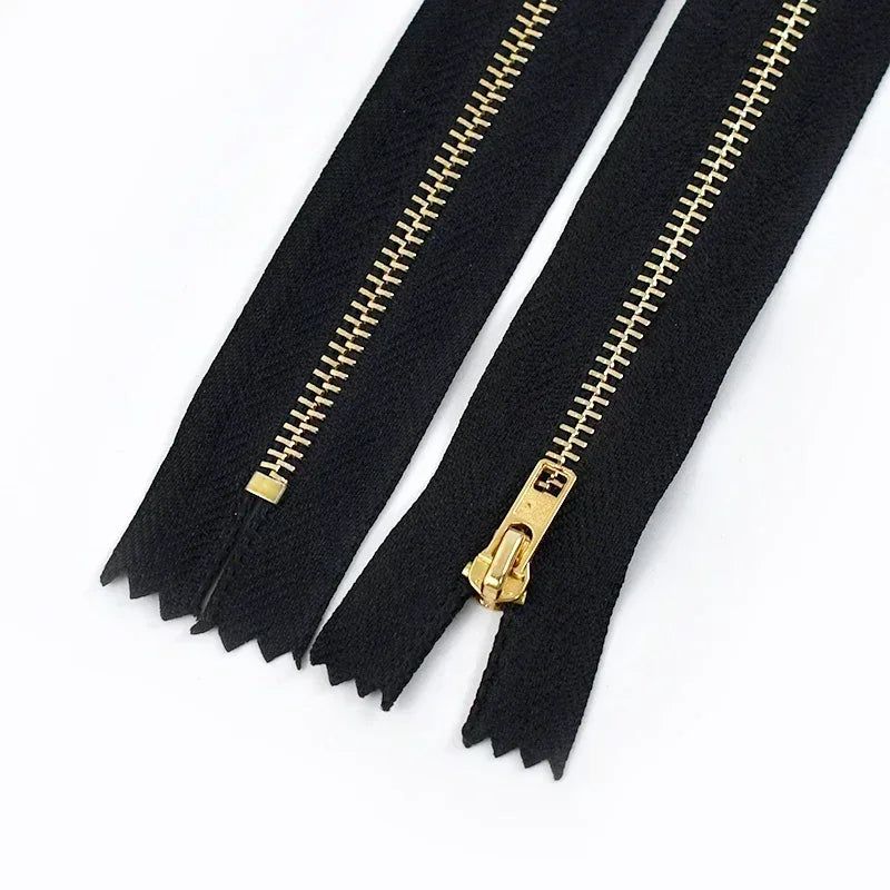 Meetee 3# 20/600Pcs Metal Zipper 10-30cm Bag Close End Zip Black White Zippers Pocket Purse Jeans Zips DIY Sewing Accessories