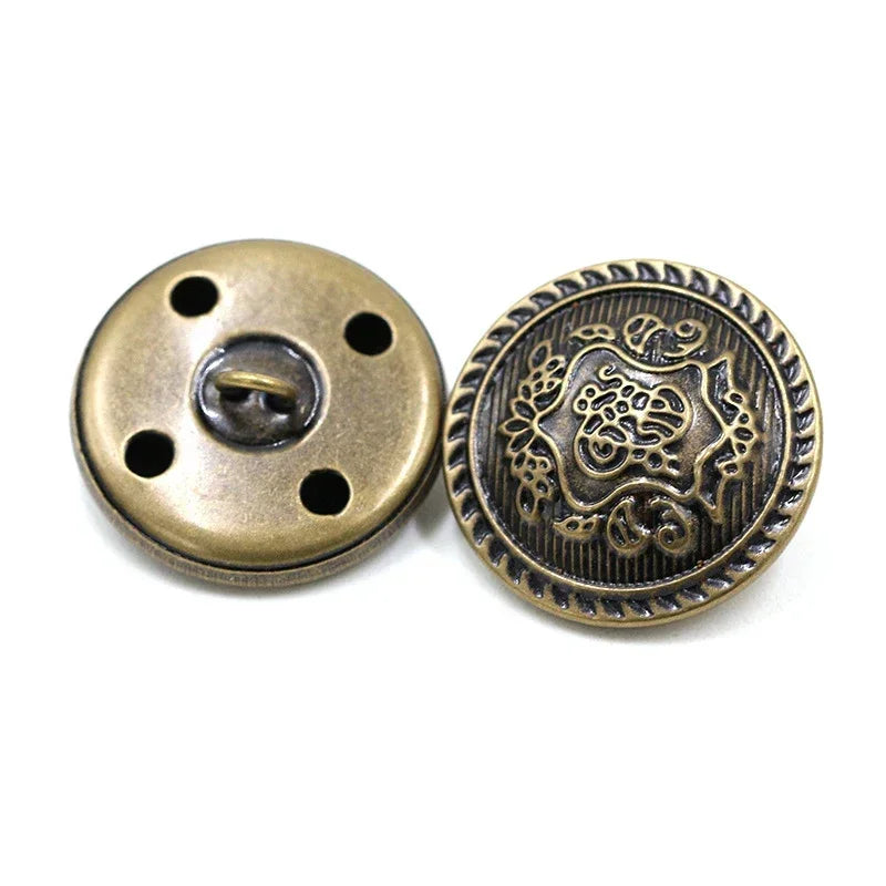 30/1200Pcs 15-25mm Vintage Mushroom Shank Button Metal Round Decor Buckle Jackets Fastener Clothes Sewing Replace Buttons Accessories