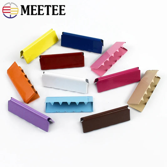 30/1000Pcs 25/32mm 11 Colors Belt Buckle End Tip Band Crimp Clasps Webbing Strap Ribbon Cord Lock Ends Tail Clip Repair Belts Accessories