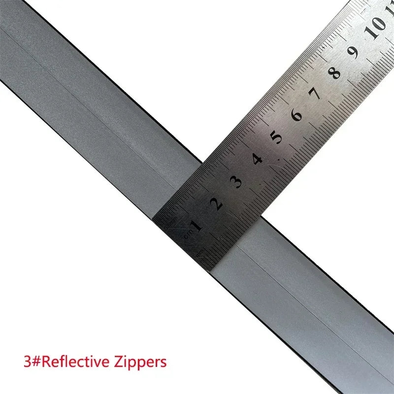 5/120Meters 3# 5# Waterproof Zipper Reflective Nylon Zippers Tapes for Bags Outdoor Clothing Backpack Zip Repair Kit DIY Sewing
