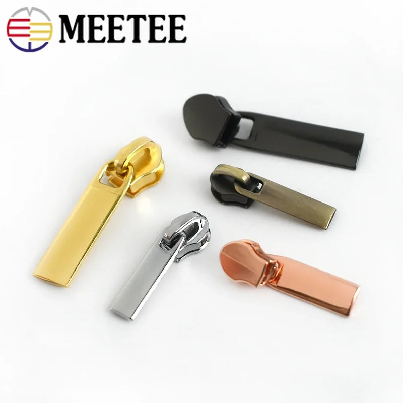 8/200pcs Meetee Zipper Sliders for 3# 5# Nylon Zippers Down Jacket Pocket Zips Head Bag Zip Repair Kits DIY Sewing Accessories