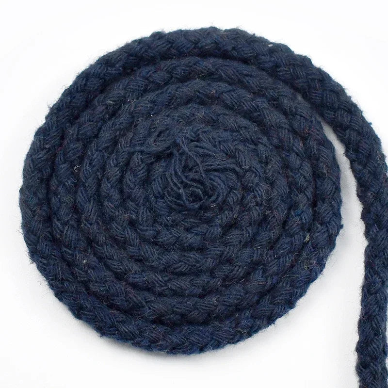 25/800Meters 7mm 8 Shares Round Cotton Cords Decorative Rope Twisted Braided Drawstring Ropes DIY Home Textile Craft Sewing