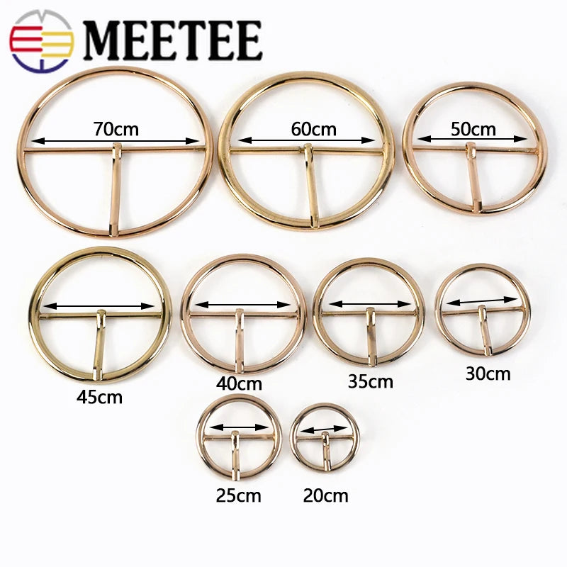 20/600pcs Meetee 20-50mm Round Metal Belt Buckle Adjust Pin Buckles DIY Women Coat Sewing Buttons for Bags Clothing Decor Accessories