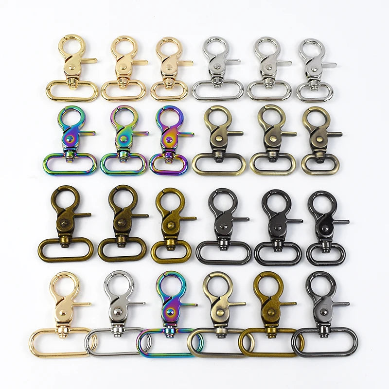 20/700Pcs 10-50mm Metal Snap Hook Carabiner Lobster Clasp Trigger Clip O Ring Metal Buckles for Bag Strap Hooks Buckle Accessories