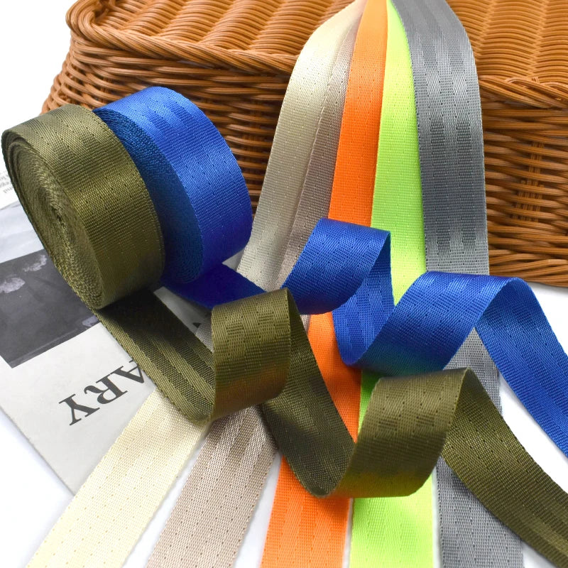 8/200Yards 25/38mm 1mm Thick Webbing Nylon Canvas Webbings Ribbon for Backpack Strap Belt Sling Tape Sewing Bia Binding Supplies