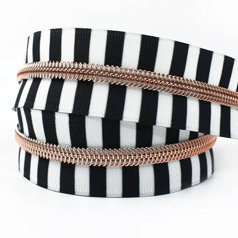 5/120M Meetee 5# Nylon Zipper Tapes Stripe Coil Zippers Garment Clothes Bag Decoration Zip Roll Repair Kit DIY Sewing Accessories