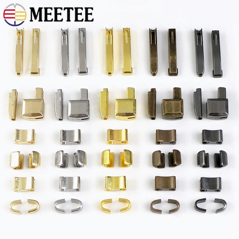 30/500Sets Metal Zipper Stopper Jacket Bag Zip Non-slip Tail Stop 3#5#8#10#  U Code End Lock Insert Pin Retainer Zips Repair Kits