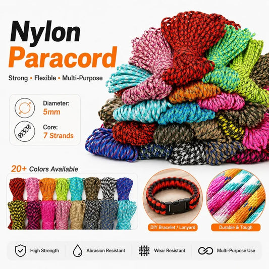 25/1000Meters 5mm 7 Core Paracord Rope Outdoor Camping Tent Lanyard Cord Bag Sewing Climbing Ropes DIY Craft Accessories