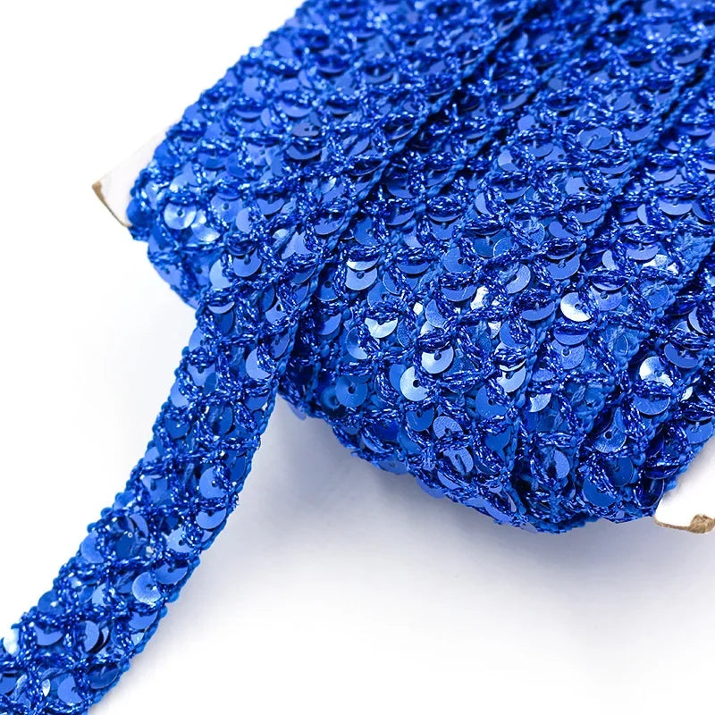 20/100Meters 2cm Sequin Lace Trim Braided Decoration Ribbons Stage Costumes Hat Webbing Trimming DIY Sewing Accessories