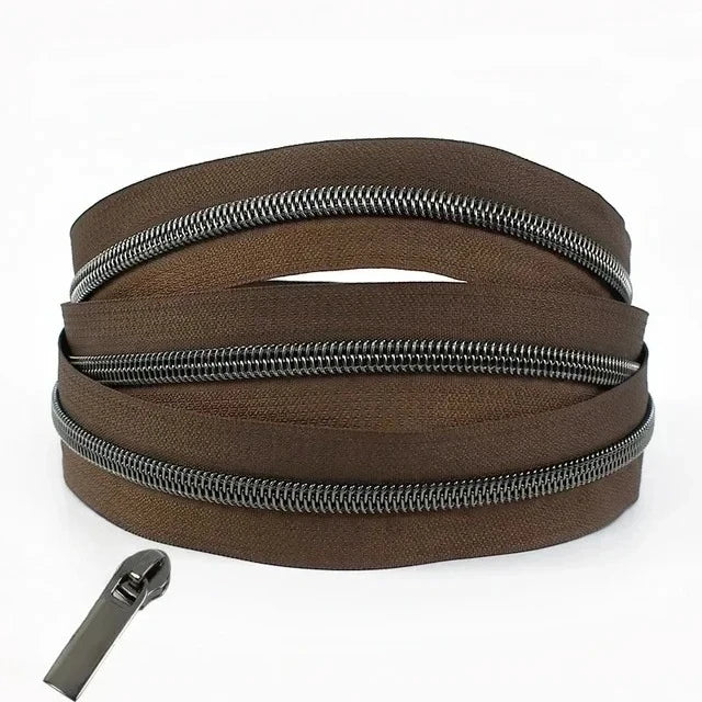 8/200Meters 5# Colorful Nylon Zipper Tapes GunBlack Tooth Coil Zip Tailors for Bags Garment Repair Kit DIY Sewing Accessories