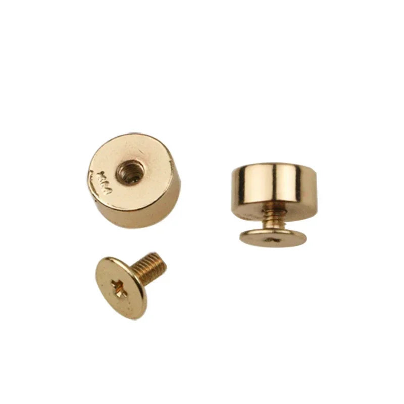 30/1000pcs Meetee 10mm Flat Screw Bag Accessories for Hanbag Bottom Studs Screws Rivets DIY Sewing Hardware Foot Nail Buckles