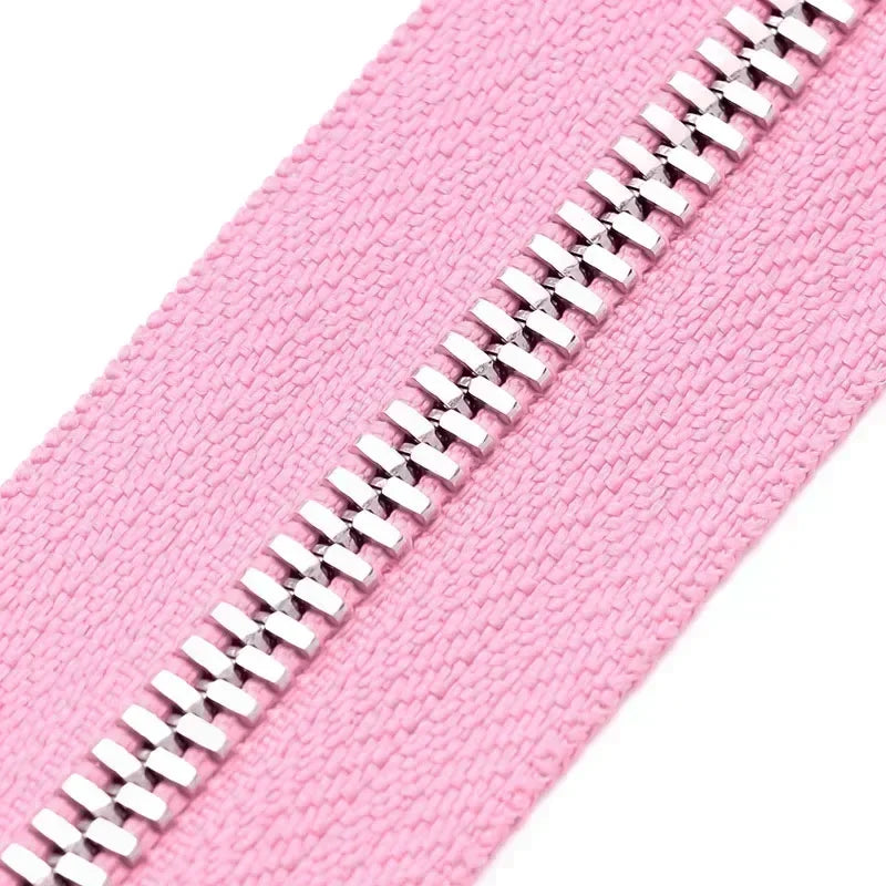 2/50Yards 5# Colorful Metal Zipper Gold/Sliver Teeth Double Pull Open-end Zips Tape Bag Garment Zip Repair Kit Sewing Accessory