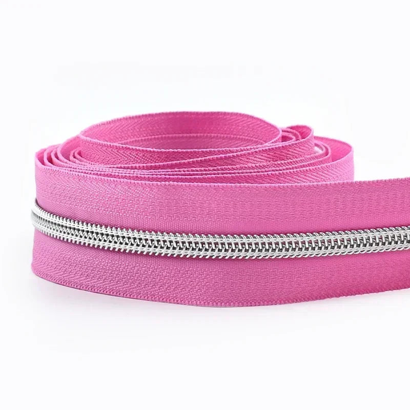8/300Meters 5# Nylon Zippers Colorful Tooth Coil Zipper for Garment Bags Zip Tape Repair Kit DIY Clothes Tailor Sewing Accessory