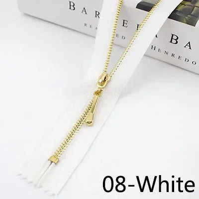 Meetee 20pcs 15-30cm 3# Metal Zipper Closed End Black White Zippers DIY Bag Purse Wallet Shoes Garment Zip Sewing Accessory