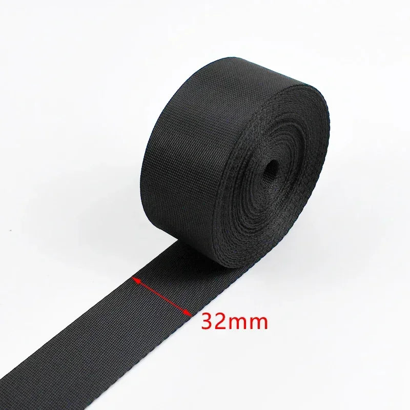 80/1000Meters 10-100mm Black Webbing Nylon Strap 0.8mm Thick Backpack Ribbon Decoration Sewing Bias Tape Belt Fixed Band Accessories