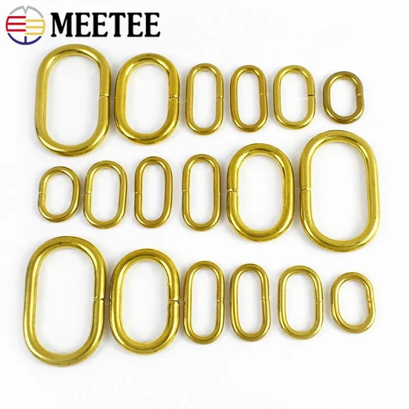 20/500Pcs Solid Brass O Ring Buckles for Bag Strap 16-24mm Keychain Clasp Dog Leash Pet Collar Loops DIY Hardware Accessories