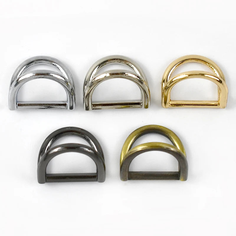 15/500Pcs 19mm Metal Double D Ring Hanger Bag Dee Buckle for Bags Belt Carabiner Clip Hook Buckles Coller Chain Connector Kits