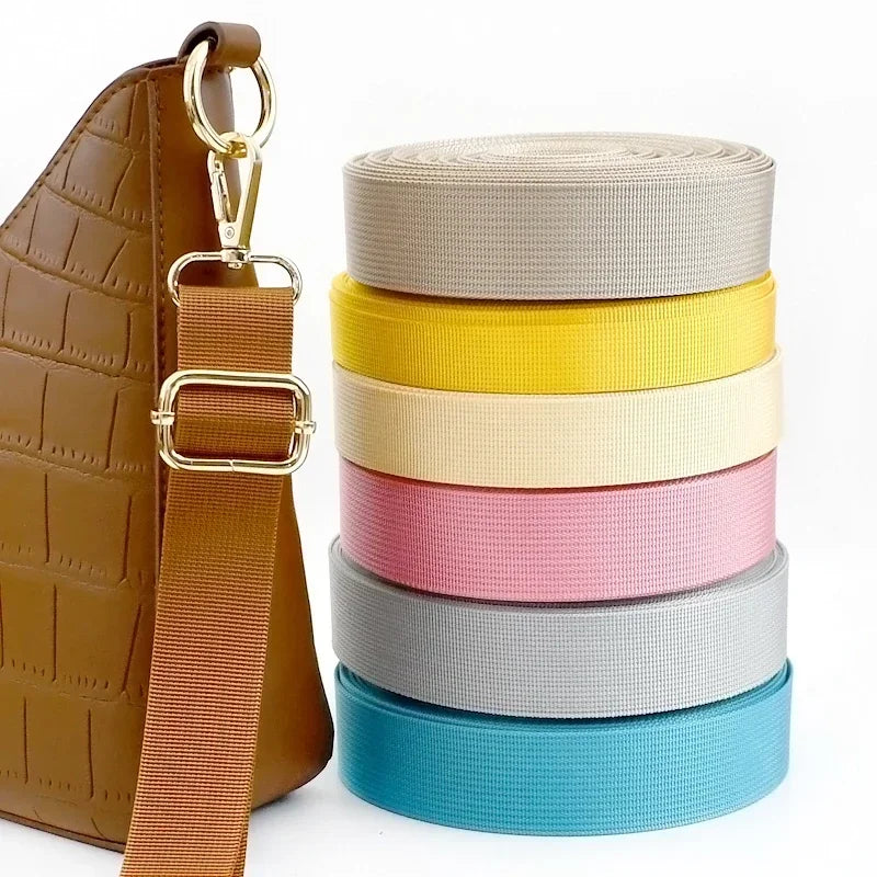 8/200Meters 20-50mm Thick 1mm Nylon Webbing Tape Trimming Safety Belt Knapsack Strap Ribbon DIY Bag Webbings Sew Band Accessory