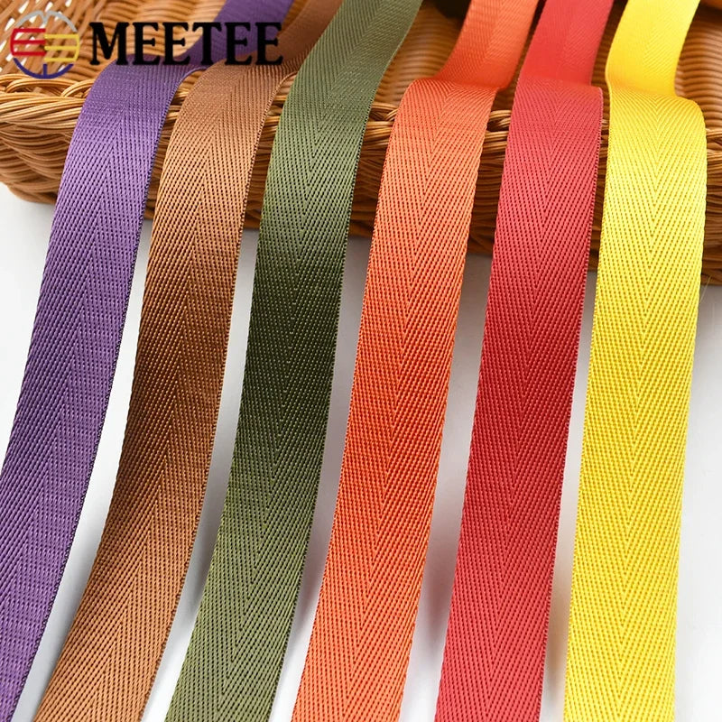 8/200Meters 20-50mm Nylon Webbing Tapes Herringbone Ribbon DIY Dog Collar Bag Knapsack Band Safety Strap Belt Sewing Accessories