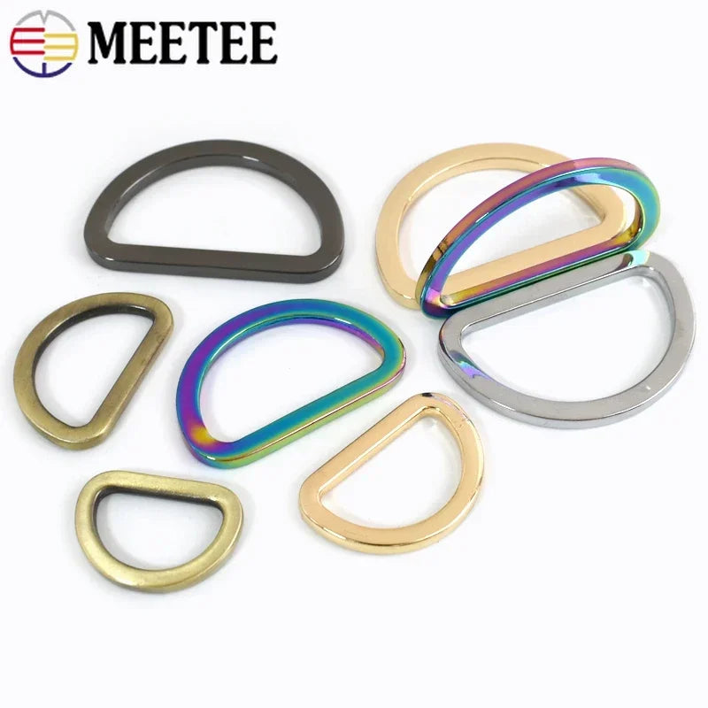 20/710Pcs 16-38mm D Rings Metal Buckles for Bag Strap Belt Loops Handbag Webbing Clasp Connector Leather Hook DIY Hardware Accessory