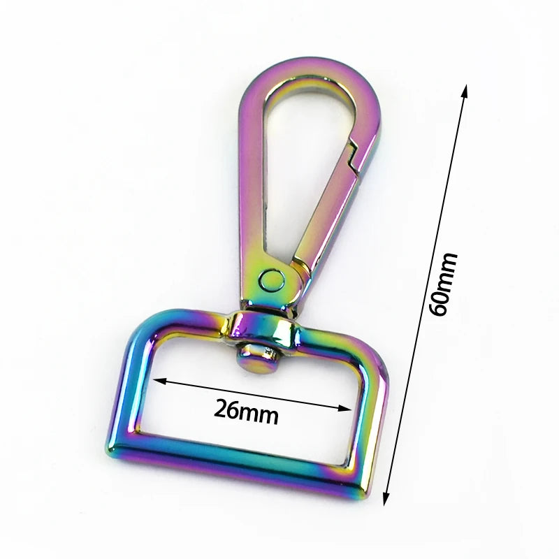 8/250Pcs Rainbow Metal Buckle Lobster Swivel Clasp Snap Hook for Bags Strap Carabiner Clips Keychain DIY Hardware Accessories