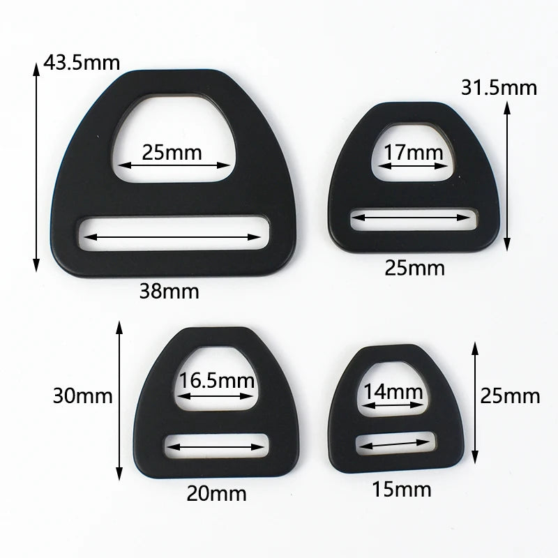 15/300Pcs 15-38mm O D Hook Webbing Buckles Triangle Bag Strap Hanger Rings Aluminum Buckle Belt Holder Carabiner Clip Fastener