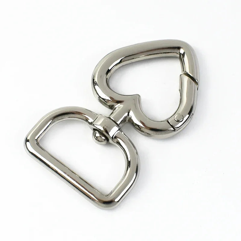 8/270Pcs Heart Metal Buckles Swivel Clasp Snap Hook Carabiner for Bag Strap Keychain Belt Buckle Diy Hardware Leather Accessories
