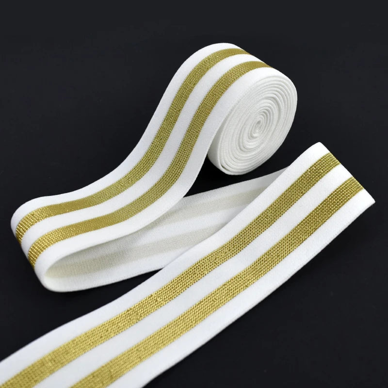 5/200Meters 40/50mm Striped Elastic Bands 1.6mm Thick Pants Waistband Rubber Band Bra Strap DIY Skirt Belt Sewing Accessories