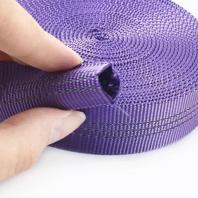 5/200Meters 25mm Nylon Tubular Webbing Tape for Sewing Bag Strap Double-layer Ribbon Backpack Belt Reflective Band DIY Accessories