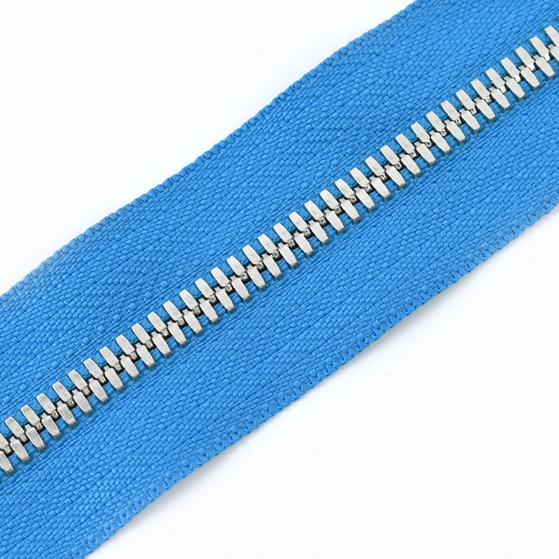 2/50Yards 5# Colorful Metal Zipper Gold/Sliver Teeth Double Pull Open-end Zips Tape Bag Garment Zip Repair Kit Sewing Accessory